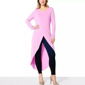 G by GIULIANA Pink Sleeveless Tulip Hem Drama Top